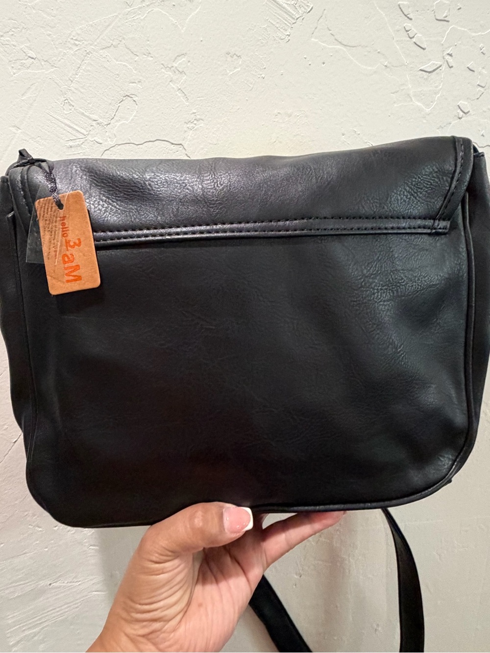 Black Patchwork Crossbody Bag with Colorful Appliqué Patches - Picture 2 of 2